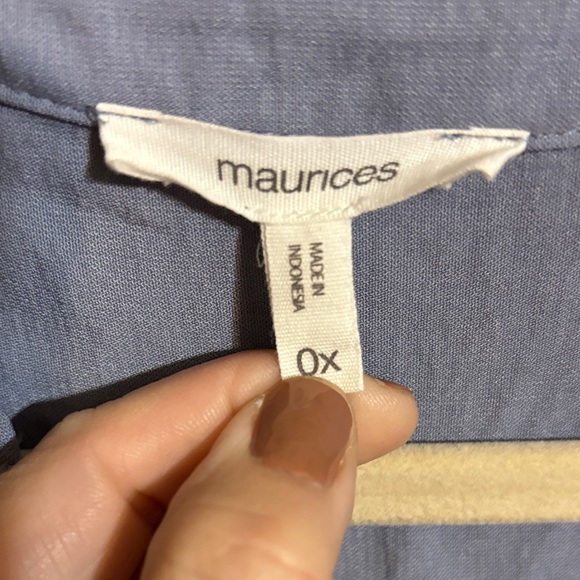 Maurices Slate Blue Split Neck Blouse - Picture 3 of 4